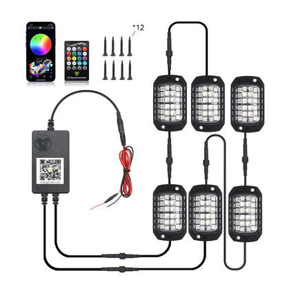 RGB 3D Lens Rock Lights – APP Remote Control LED Underglow for Offroad RZR, SUV, ATV, UTV, Jeep