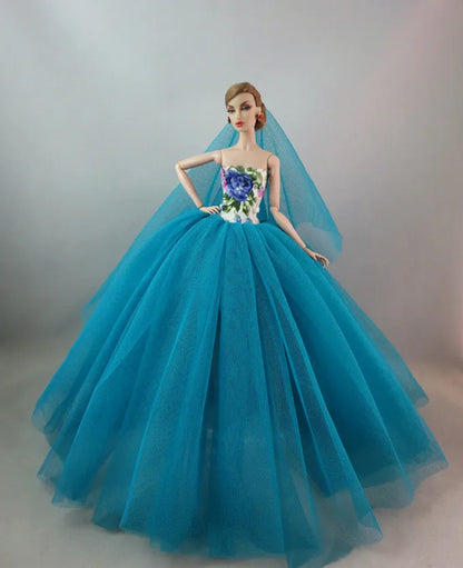 Barbie Doll Wedding Dress – Elegant Outfit for 11.5" & 12" Dolls