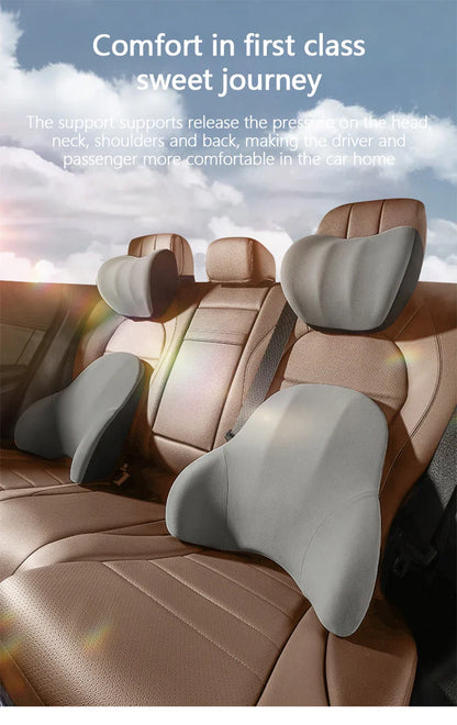 Car Electric Lumbar & Neck Massage Cushion | Single Headrest Vibration Pillow for Seat Support