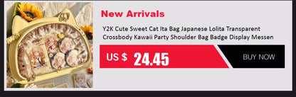 Y2K Korean Kawaii Cat Ita Bag — Cute PU Transparent Shoulder & Crossbody Bag for Girls, Harajuku Style Backpack