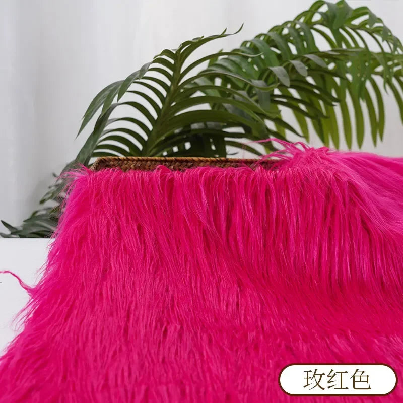 25x45cm Long Hair Faux Fur Fabric — DIY Animal Suit, Doll Hair, Beard Craft Material for Patchwork, Garment Sewing Accessories