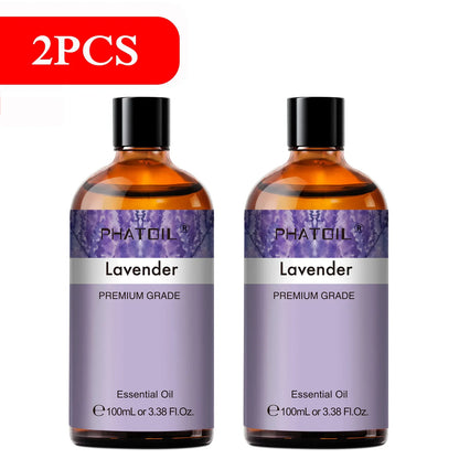 PHATOIL 100ml Aromatherapy Essential Oil Set – Lavender, Rose, Vanilla, Eucalyptus, Sandalwood & Pine Needles for Diffusers & Candle Making