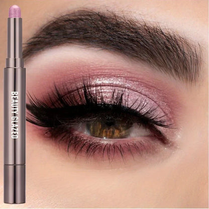 BEAUTY GLAZED 10-Color Eyeshadow Stick – Long-Lasting Waterproof Matte & Shimmer Eye Pen with Double-Head Brush