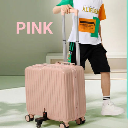 Upgraded Anti-Flip Folding Pedal Luggage – Ride-On Boarding Box with Dual-Control Combination Lock, Lightweight & Anti-Drop