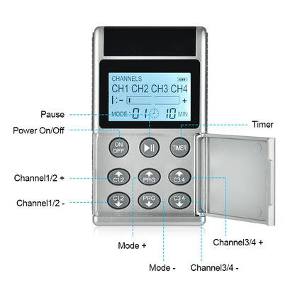 15-Mode EMS TENS Electric Muscle Stimulator — Full Body Physiotherapy Pulse Massager for Pain Relief and Health Care