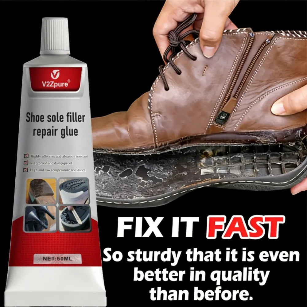 Waterproof Shoe Sole Repair Glue - Transparent Strong Adhesive Sealant for Rubber Crack Repair
