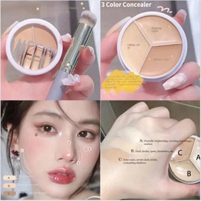 3-Color Concealer Palette – Professional Coverage for Dark Circles and Face Imperfections
