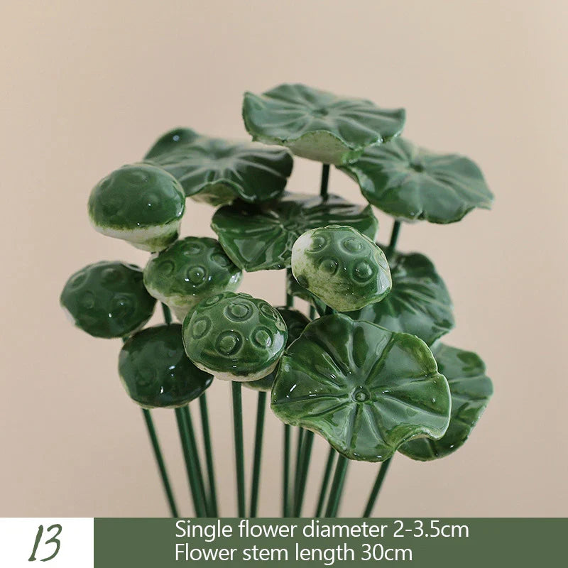 5PCS Handmade Ceramic Flowers – High-Temperature Simulation Eternal Life Flower Decorations, Creative Home & Gift Decor