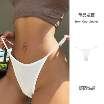 SP&CITY Women’s Striped Thin Sexy Thongs — Low Waist Cotton Seamless Panties, Fashion Sports Underwear