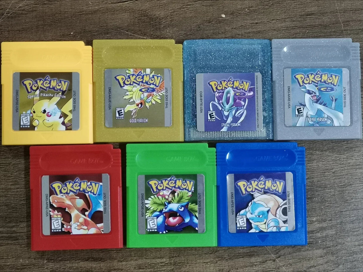 Pokemon 16-Bit Game Cartridge for GBC – Blue, Crystal, Gold, Green, Red, Silver, Yellow Series, USA Version