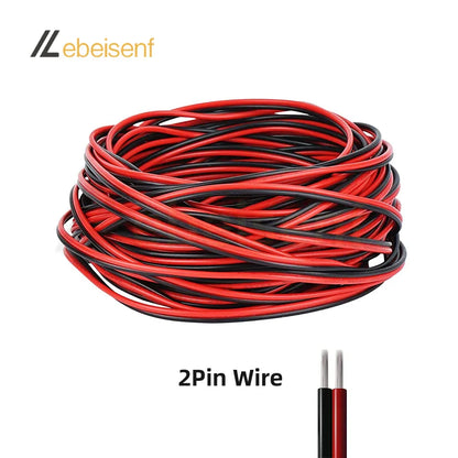 5/10 Meter 22 AWG Electronic Cable Extension Wire – 2Pin, 3Pin, 4Pin, 5Pin, 6Pin for 5050 3528 RGBW RGB CCT LED Strip Lights