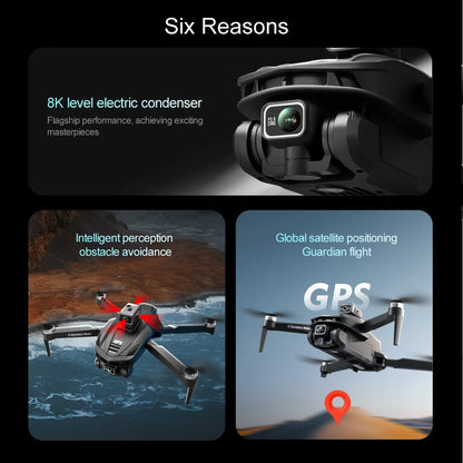 2025 V168 Pro MAX GPS Drone – 8K HD Camera, 5G WiFi FPV, 360° Obstacle Avoidance, Brushless RC Quadcopter