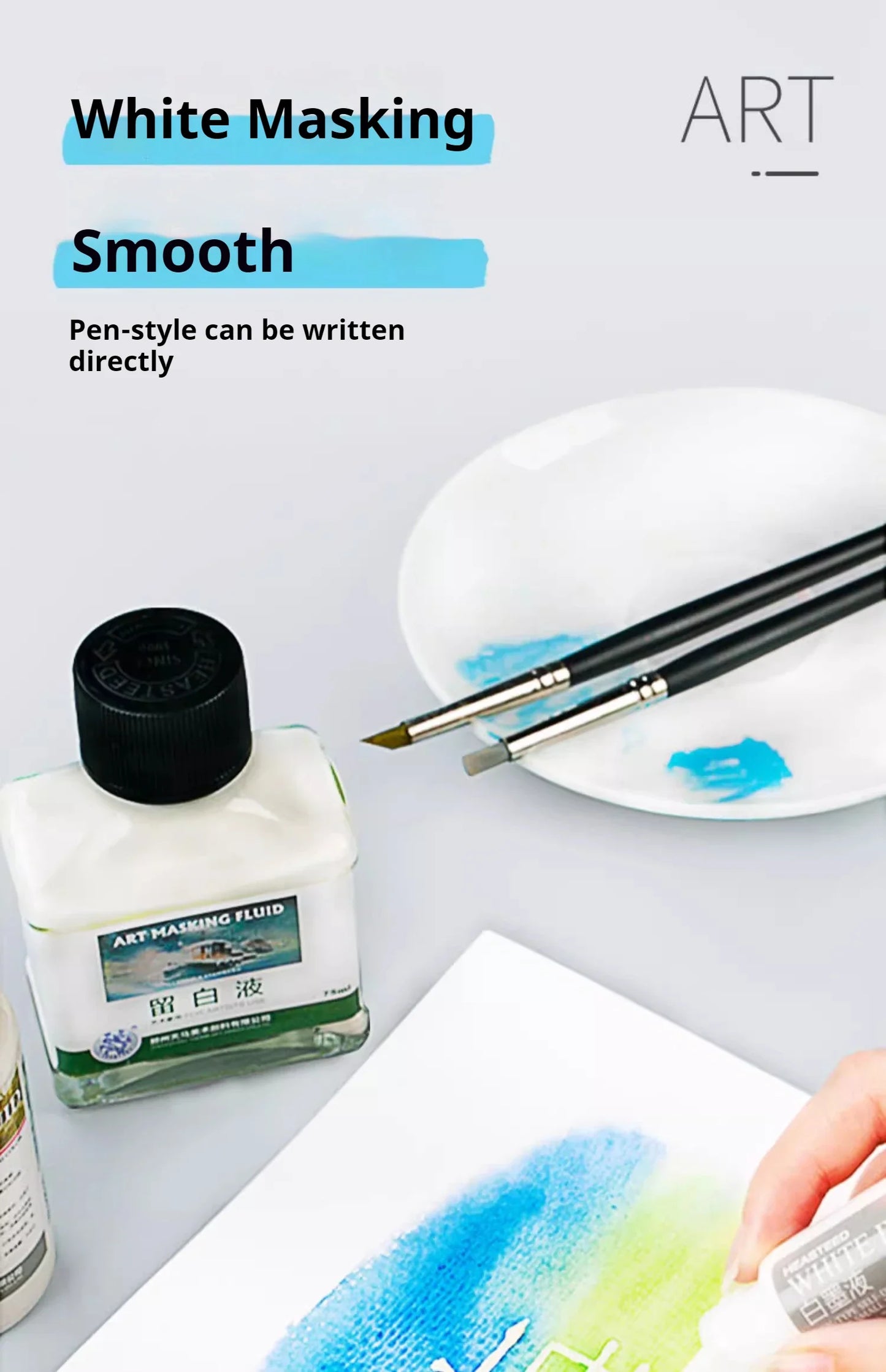 Art Masking Fluid – 18/30/75ml Stay White Cover Liquid for Watercolor Painting, School & Office Art Supplies