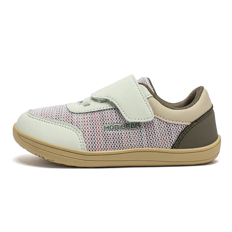 HOBIBEAR Kids Wide Toe Barefoot Shoes – Minimalist Hook & Loop Casual Sneakers, Breathable Zero Drop Shoes