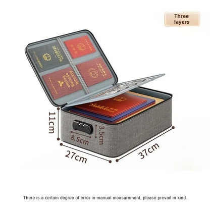 Multi-Layer ID Storage Bag with Combination Lock - Large Capacity, Portable & Classified Sturdy Wearable Storage