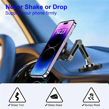 Magnetic Wireless Car Charger Stand – Fast Charging Mount & Phone Holder for MagSafe iPhone 15/14/13/12 Series