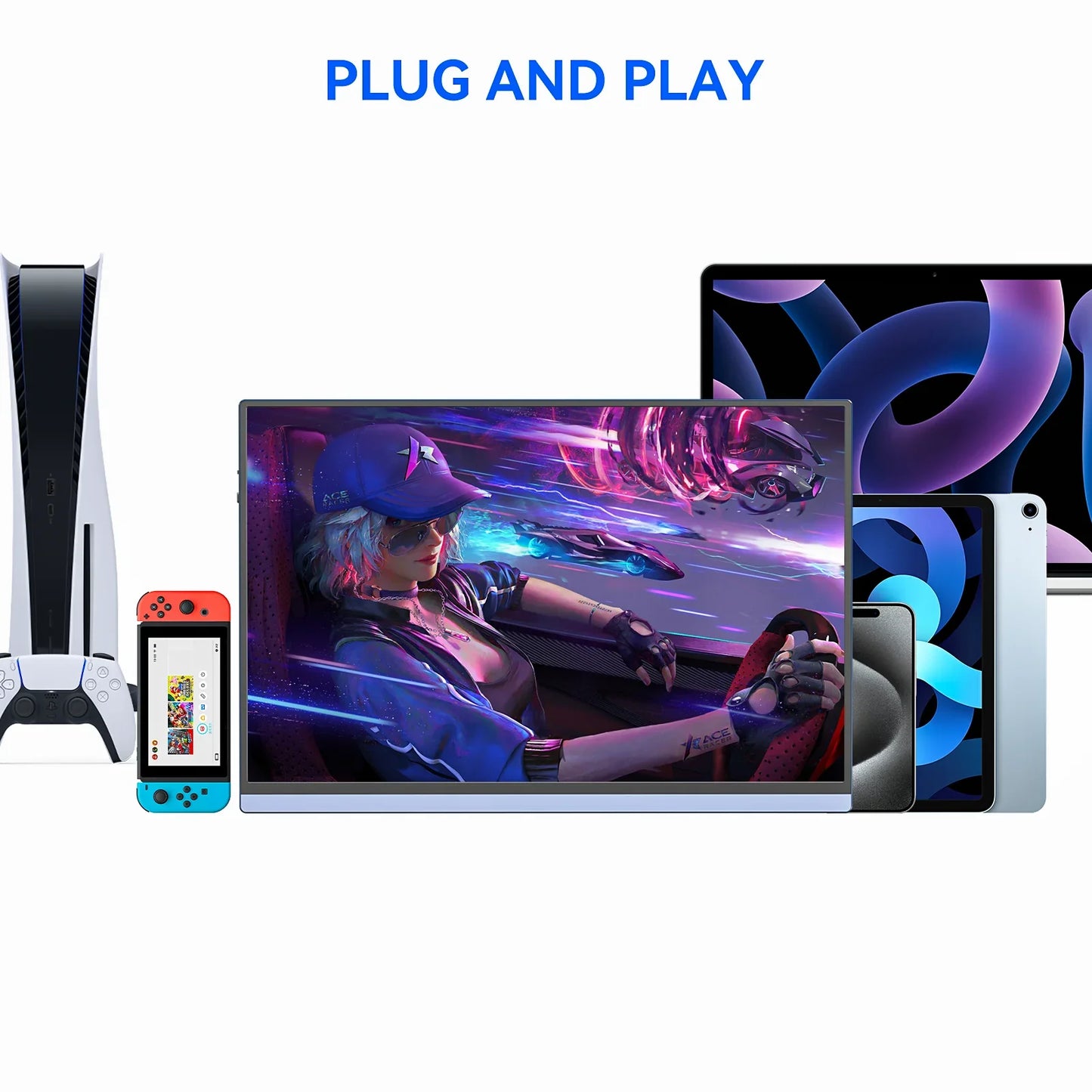 VEOUT 16-Inch 60Hz Gaming Portable Monitor – 16:10 IPS 1200P LCD FHD External Display for Laptop & Phone