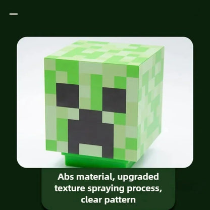 MC Game LED Creeper Night Lamp – Creative Block Button Light for Bedroom, Desk, and Bedside Decoration