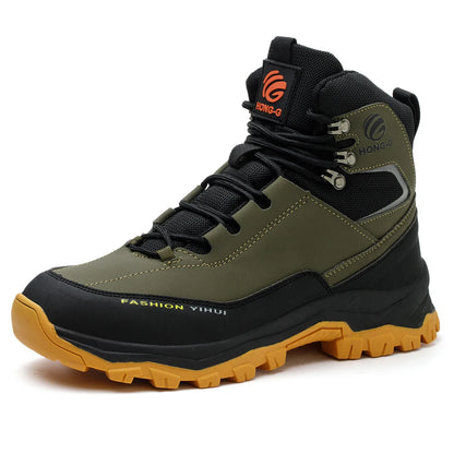 Rotary Buckle Men’s Work Boots – Steel Toe Safety Shoes, Anti-Smash & Puncture-Proof, Sizes 38-47