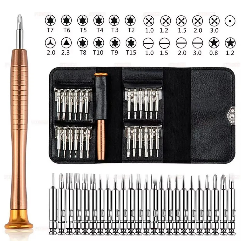 152/25-in-1 Precision Screwdriver Set – Laptop & Electronics Repair Tool Kit with T5 T6 Torx Bits for Professional Use