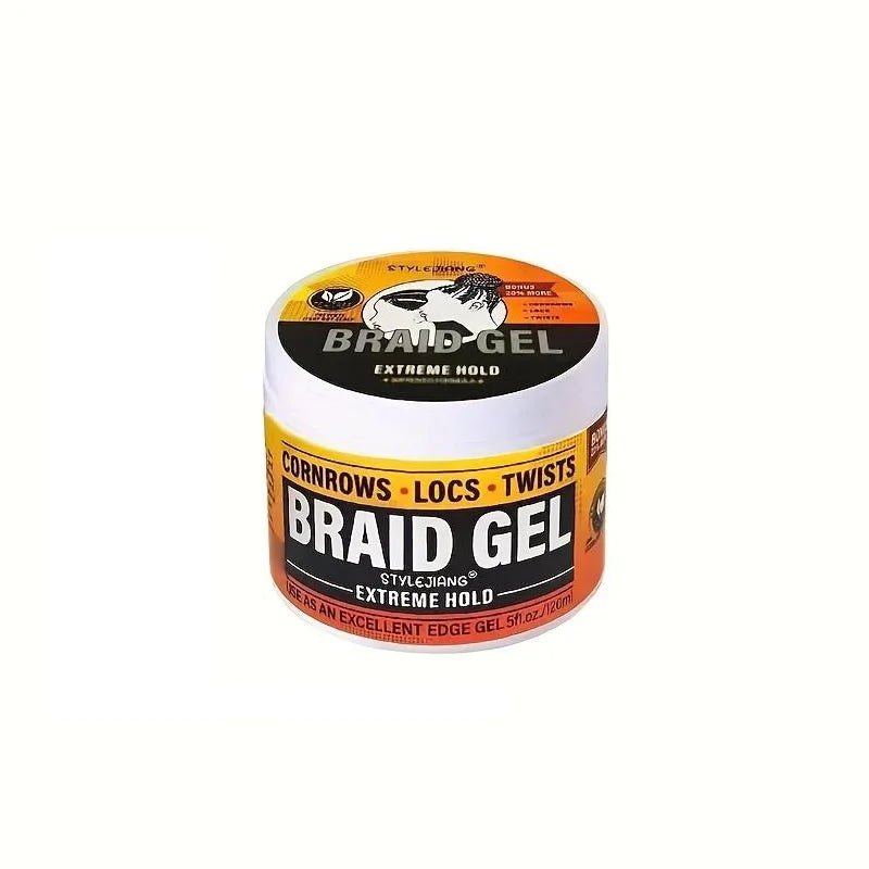 Extreme Hold Braid Gel - Styling Hair Wax for Cornrows, Locs, Twists & Braids