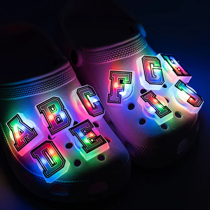 1/26pcs LED Letter Pins – Light-Up Shoe Charms & Accessories for Kids Sandals, Clogs & Gifts