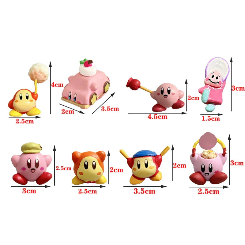 Star Kirby Action Figures — Cute PVC Toys with Cartoon Drawstring Storage Bag, Pocket-Sized Action Figures