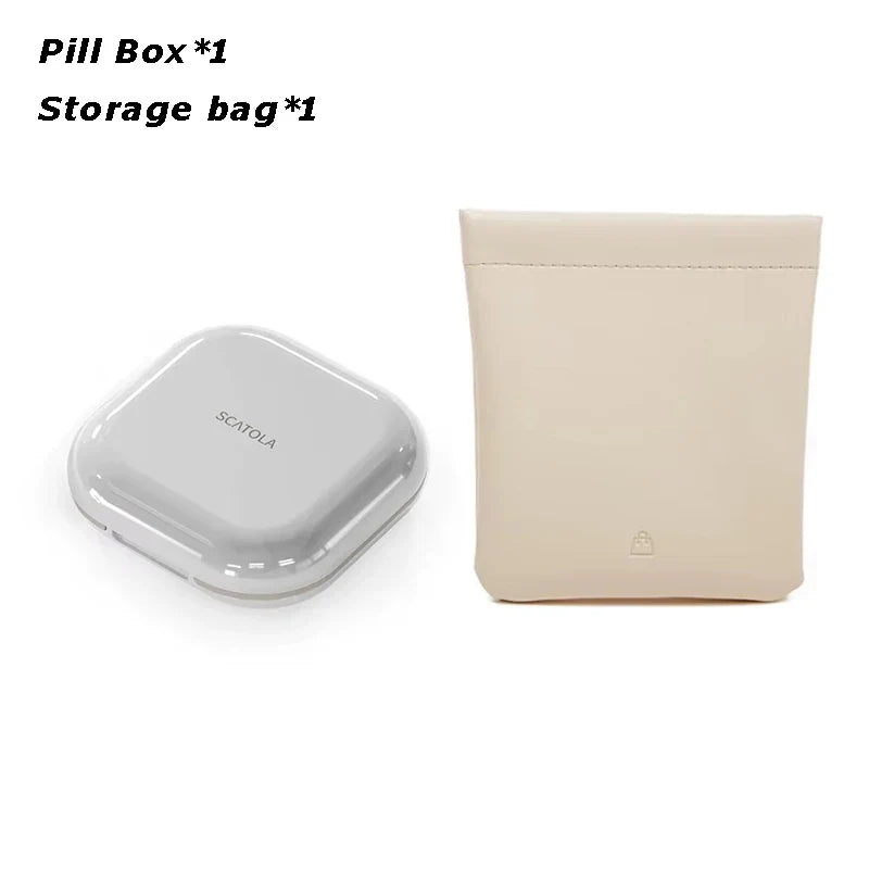 Mini Travel Pill Box — Lightweight 4 Compartment Pocket Medicine Organizer