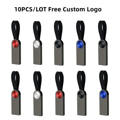 10-Pack Custom Logo USB Ring Flash Drive – Mini Pen Memory Stick 4GB/8GB/16GB/32GB, Perfect Wedding & Photography Gift