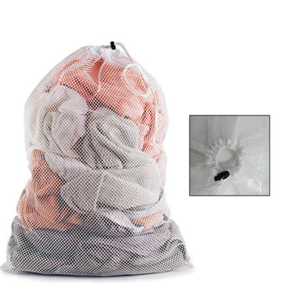 Large 60x90cm Laundry Mesh Bag — Solid Color Drawstring Clothes Washing Bag, Anti-Snag & Deformation