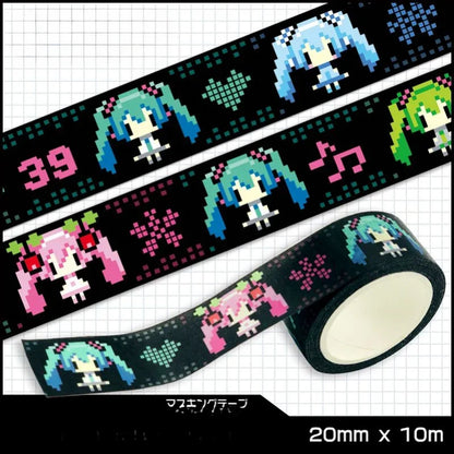 Hatsune Miku Anime Washi Tape — Waterproof Cartoon Paper Tape for Crafts, School Stationery & Gifts