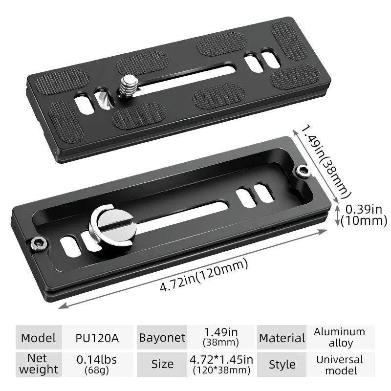 BEXIN Universal Aluminum Alloy Quick Release Plate – 1/4" Screw Tripod Mount Adapter for Arca Swiss & Benro Ball Head Cameras