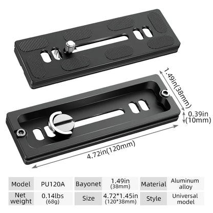 BEXIN Universal Aluminum Alloy Quick Release Plate – 1/4" Screw Tripod Mount Adapter for Arca Swiss & Benro Ball Head Cameras