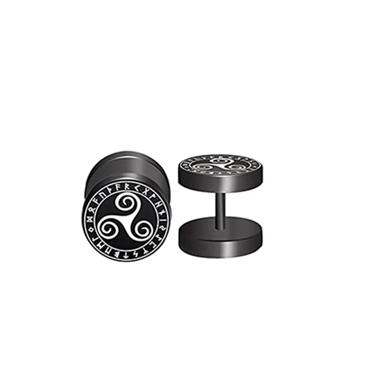 2pcs 18G Stainless Steel Viking Rune Stud Earrings – For Men & Women, Cartilage Tragus Helix Piercing Jewelry
