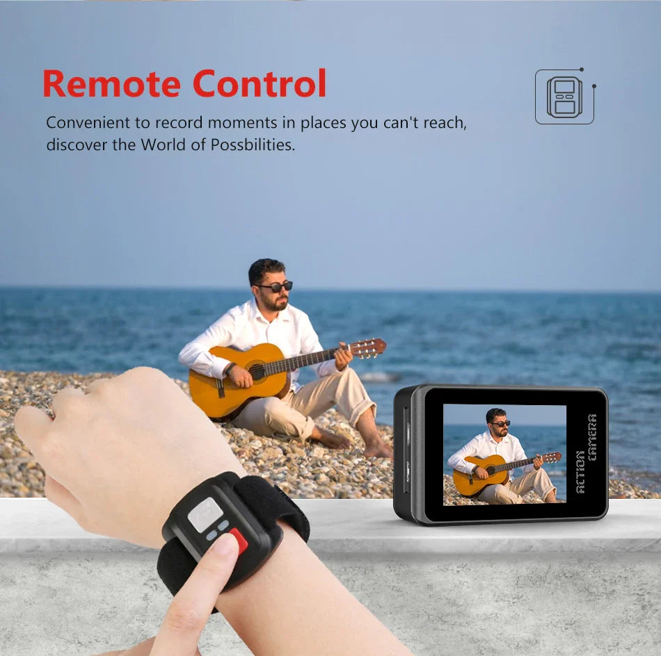 AUSEK S81TRW 5K Action Camera – 4K60FPS, 48MP, EIS, 5X Zoom, 1080P Webcam, Wi-Fi Vlog Sports Cam with Remote & Optional Filters