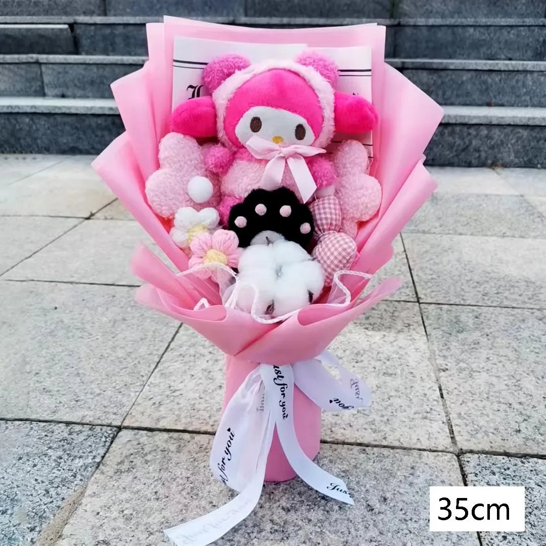 Sanrio Kuromi Plush Flower Bouquet — Soft Plush Doll Gift for Christmas, Valentine's Day, Birthday & Wedding Party