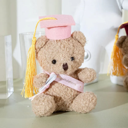Doctor Teddy Bear Plush Toy – Small Sitting Doctor Bear Doll Pendant for Kids, Students & Graduation Gifts