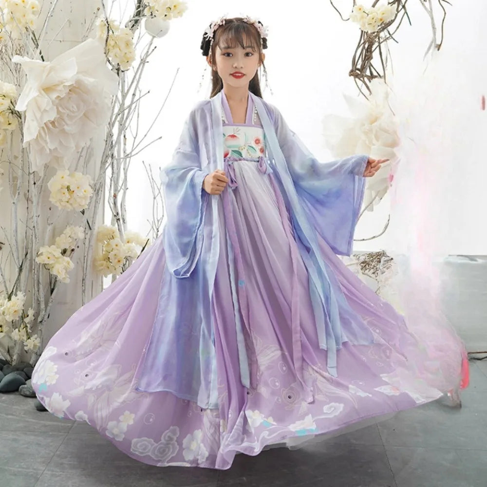 Girls Hanfu Fairy Dress - Ethnic Style Cosplay Costume for Dance, Stage & Parties
