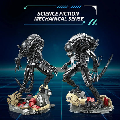 882pcs Alien Xenomorph Battle Robot MOC Building Block Model — Creative Star Beast Toy | Birthday & Christmas Gift