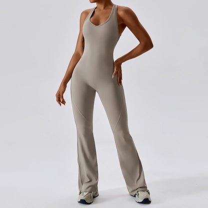 Women’s Yoga Jumpsuit – One Piece Training Sports Romper Push Up Gym Bodysuit Stretch Fitness Activewear Suit