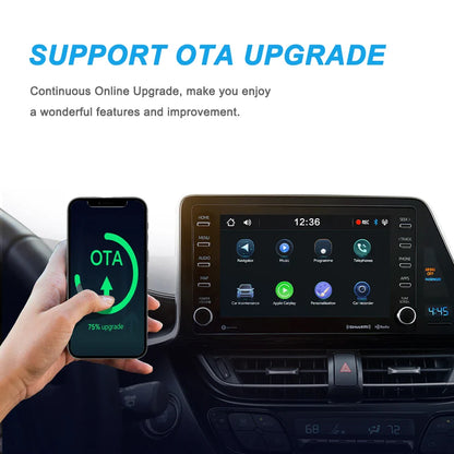 2 in 1 Wireless CarPlay & Android Auto Adapter – Wired to Wireless Dongle, Bluetooth Plug & Play Mini Box