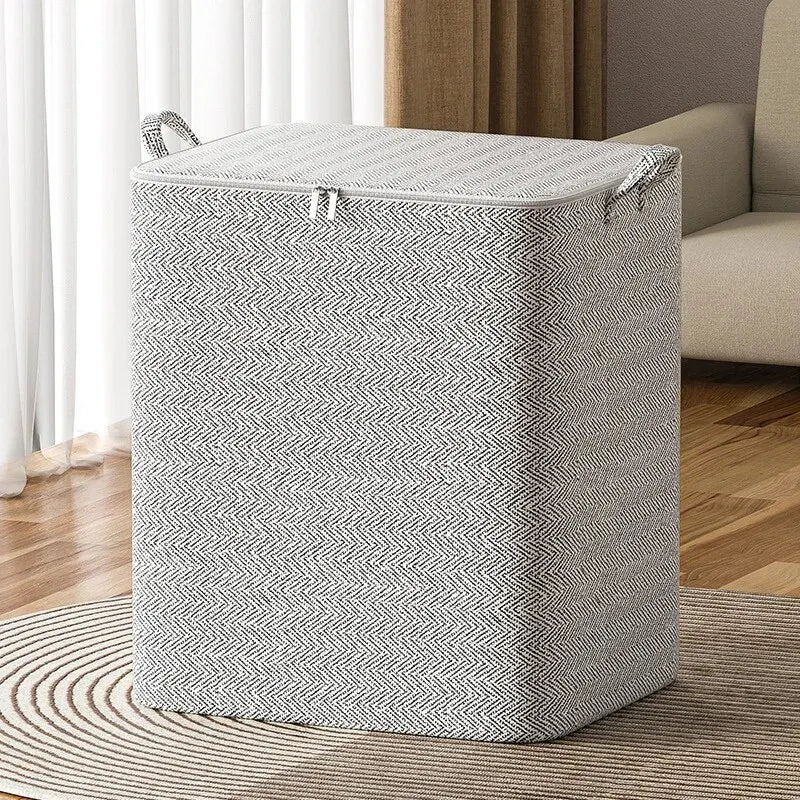 Large Capacity Household Storage Bag – Non-Woven Closet Organizer for Quilts, Clothing & Toys