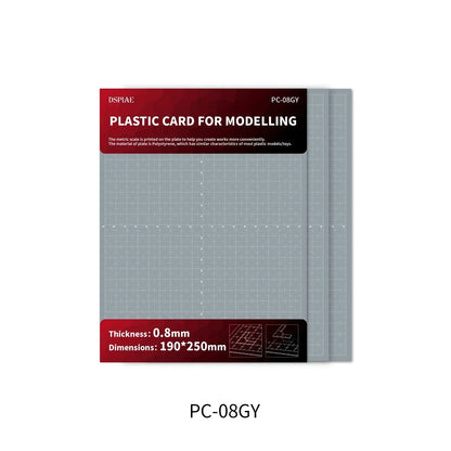 DSPIAE PC-GY Model Modification Plastic Sheets – 0.3/0.5/0.8/1.0mm 90×78mm DIY Hobby Model Building & Assembly Tools