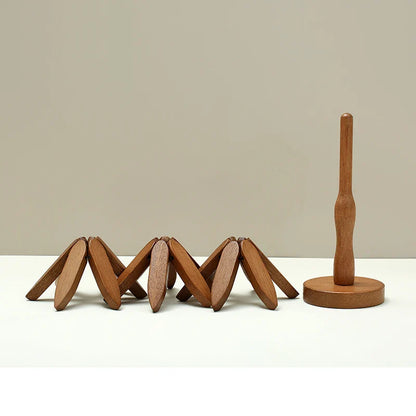 4PCS Bamboo Wooden Tree Design Table Mat Coasters — Heat Resistant Decorative Pot Trivets