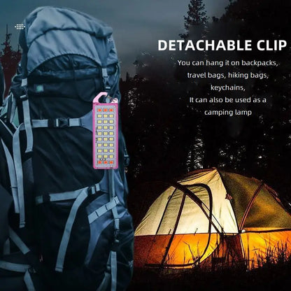 30LED Mini Keychain Flashlight - USB Rechargeable Portable Safety Light for Backpack, Camping, Hiking & Emergency Use