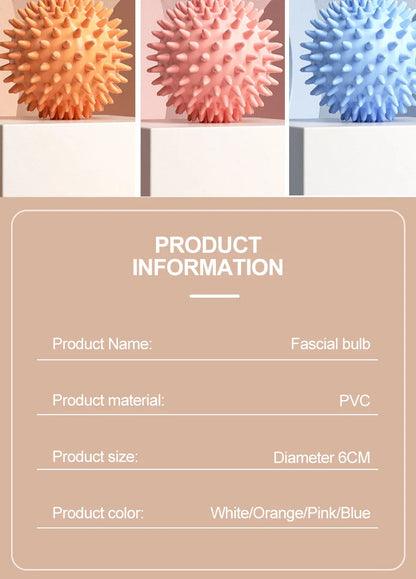 Durable PVC Spiky Massage Balls – 6cm Hedgehog Trigger Point Pain Relief for Hand, Foot & Plantar Fasciitis