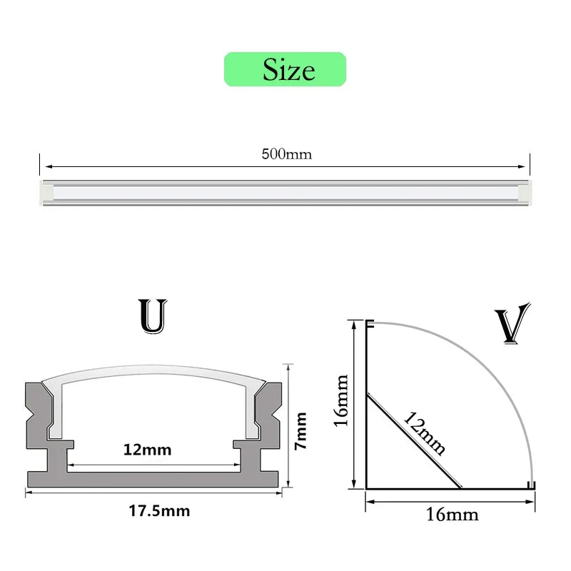 72LED Super Bright Light Bar - 50cm DC12V Aluminum Strip Lamp for Kitchen & Shelf Lighting