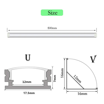 72LED Super Bright Light Bar - 50cm DC12V Aluminum Strip Lamp for Kitchen & Shelf Lighting