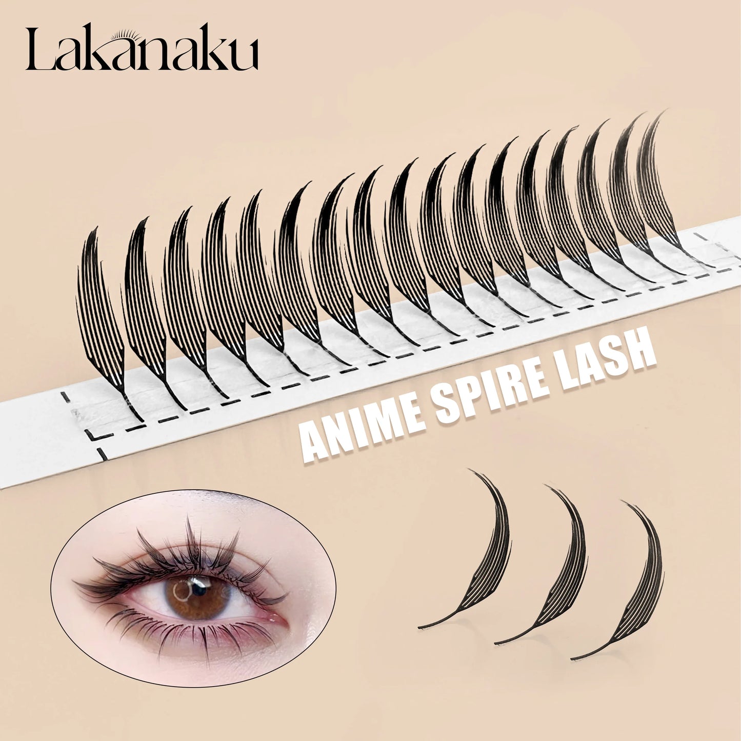 Premium Mink Eyelash Extensions by LAKANAKU — Cashmere Feather Individual Lashes C/CC/D Curl