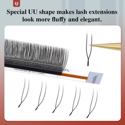 NAGARAKU U-Shape YY 2D UU Mink Eyelash Extensions — Natural Soft Premium Brazilian Cilios Lashes
